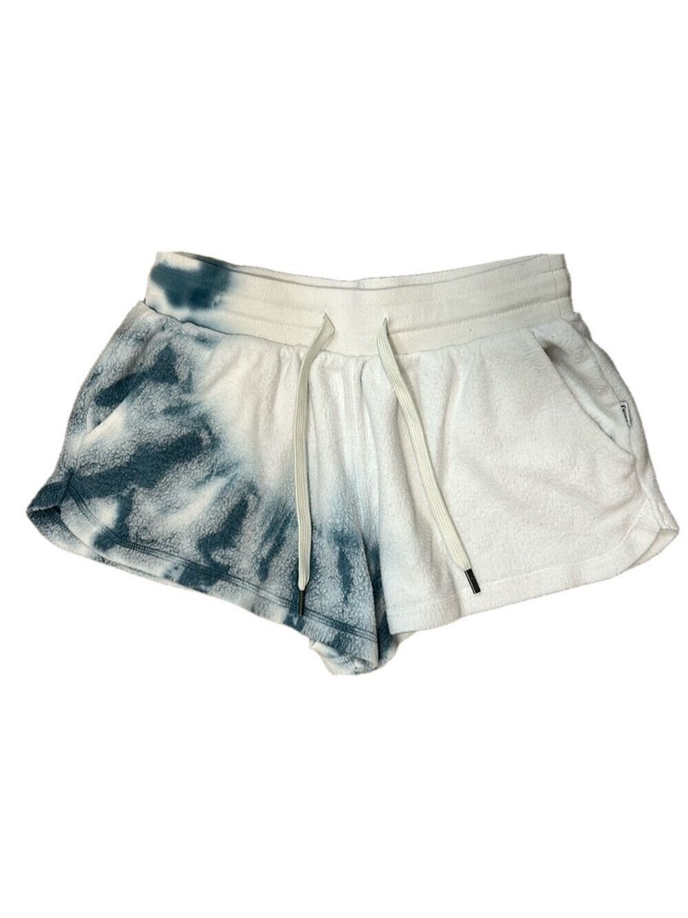 Feat Blanket Drawstring Waist White with Blue Tie Dye Lounge Shorts Size XS